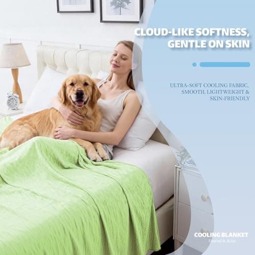 PENGZHU TECHNOLOGY Cooling Blanket Throw Size, 50"x70" Cooling Blankets for Hot Sleepers, Cold Blanket Thin Lightweight Breathable Soft for Couch Bed, Lightweight Blanket Keep Cool for Night Sweats - Thumbnail 2