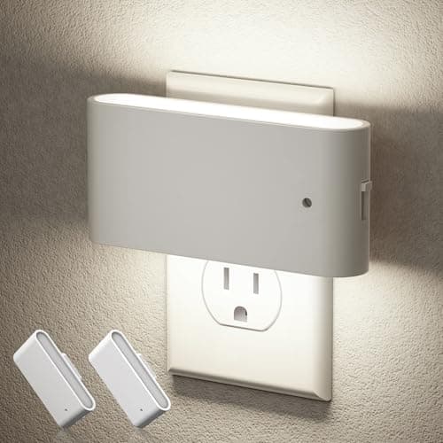 JandCase LED Night Lights Plug into Wall, Night Light with Dusk to Dawn Light Sensor, Dimmable Night Light Plug in [2 Pack], 5000K Cool White Nightlight for Bedroom Hallway Kids Room Kitchen - Image 1