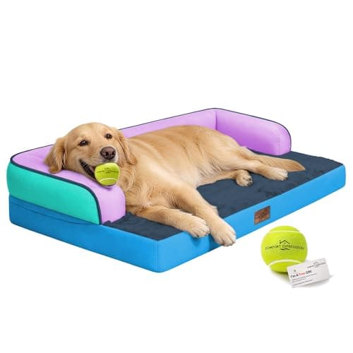 Comfort Expression Extra Large Dog Bed Orthopedic - XL Orthopedic Dog Beds Memory Foam Pet Couch Waterproof Sofa Bolster with Removable Cover - 42 x 30 - Image 1