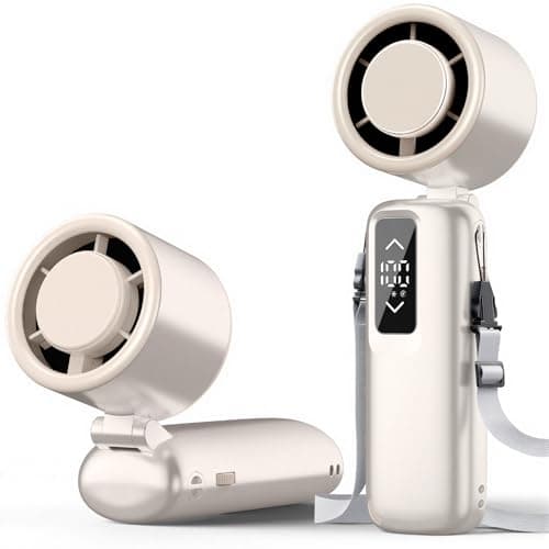 Guirngou Portable Handheld Turbo Fan, 1-100 Gear Wind, Battery Operated, Up to 23 Working Hours, 3 IN 1 Personal Fan with Air Turbo Tech, Cooling Essentials for Indoor/Outdoor(Gold) - Image 1