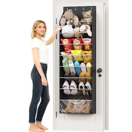 ZATOCL 8-Tier Over The Door Organizer, Space Saving Hanging Shoes Organizer and Storage Unit, Organizer for Closet, Bedroom, Entryway, Black - Image 1