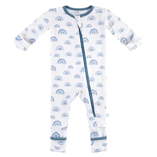 Dreamland Baby Bamboo Viscose Baby Pajamas (0-24 months). Ultra Soft Viscose Sleepers with 2-Way Zipper, Mitten & Foot Cuffs. Mom-Owned US Business, Premium Materials