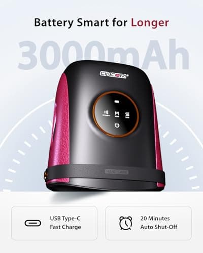 CINCOM Hand Massager with Heat and Compression, Finger and Palm Massage Machine for Pain Relief, Arthritis and Improved Circulation, Gifts for Women, Cordless and Rechargeable (Black) - Thumbnail 6