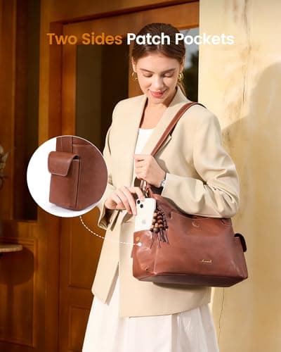 LOVEVOOK Hobo Purses for Women,Soft Faux Leather Crossbody Purse with Tassel Charms,Women's Shoulder Handbags for Daily - Thumbnail 6