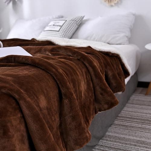 Sherpa Fleece Throw Blanket for Couch - Super Soft Cozy Fuzzy Plush Blankets for Winter, Reversible Thick Warm Blanket for Bed, Sofa, Living Room，Curry, 60x80 Inches - Thumbnail 3