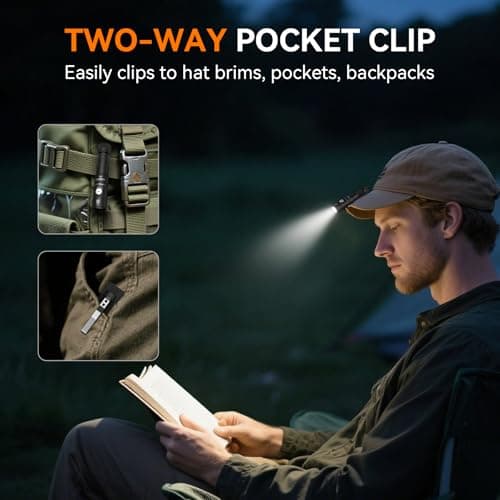 TUNENGE S5 1400 Lumens Mini Flashlight Rechargeable- Super Bright LED Pocket Light with Magnet & Clip, Red/Orange Diffuser,Small AA EDC Flashlight for Outdoor, Camping, Hiking, Emergency - Thumbnail 6
