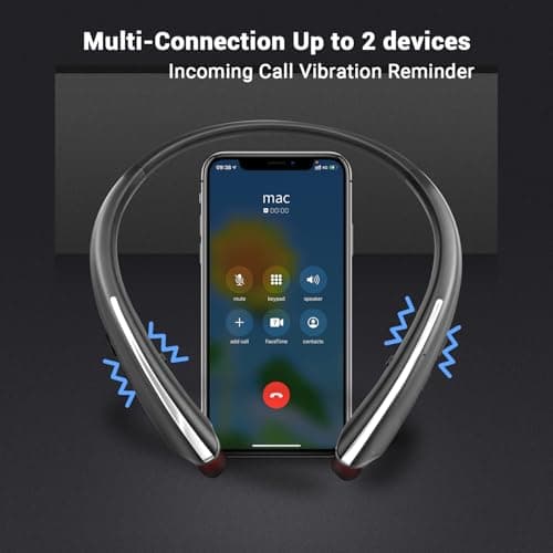 Neckband Bluetooth Headphones, Wireless Headphone with Retractable Earbud - Thumbnail 5