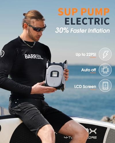 GICLE Paddle Board Pump Electric 12V DC, SUP Air Pump with Dual Stage Fast Inflation & Auto-Off, Electric Air Pump for Inflatable Paddle Board, Boat, Kayak, Air Mattress,Tents -DC12V 60PSI - Thumbnail 2