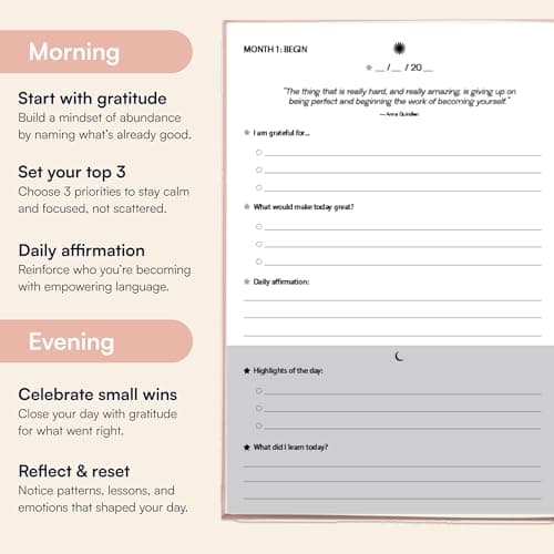 BETTER TOGETHER Gratitude Journal 6-Month Daily Affirmation Planner - Hardcover Guided Reflection Journal with Inspirational Quotes, Self Care & Mindfulness Gift Notebook - Thumbnail 4