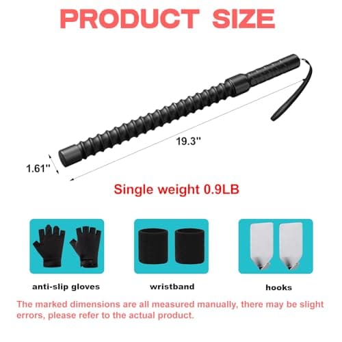 Ropeless Battle Ropes – Weighted Portable Workout Ropes for Home Gym, Cordless Jump/Arm Exerciser with Non-Slip Gloves & Training Poster – HIIT, Low-Impact Cardio & Strength/Muscle Training(2PCS) - Thumbnail 6