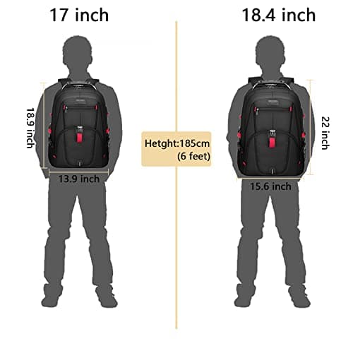 LOVEVOOK Large Backpack for Men 18 inch Heavy Duty Backpack Big Travel Backpack Large Capacity Laptop Backpack with USB Port Waterproof for Business Work (18.4 inch,Black) - Thumbnail 3