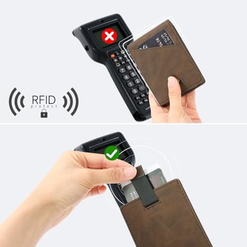 SENDEFN Slim Wallet for Men with Money Clip RFID Blocking Bifold Genuine Leather Minimalist Card Holder with ID Window （coffee） - Thumbnail 5