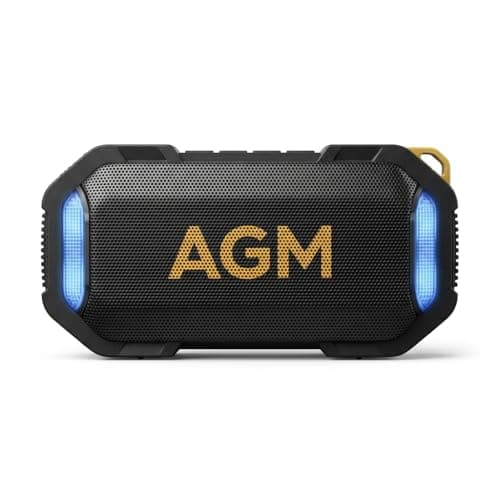 AGM MagROCK Magnetic Bluetooth Speaker, IP67 Waterproof & Floatable, Strong Magnet Mount for Fridge & Toolbox, Drop-Proof Rugged Portable with RGB Lights, TWS Stereo, for Shower, Garage, Outdoor
