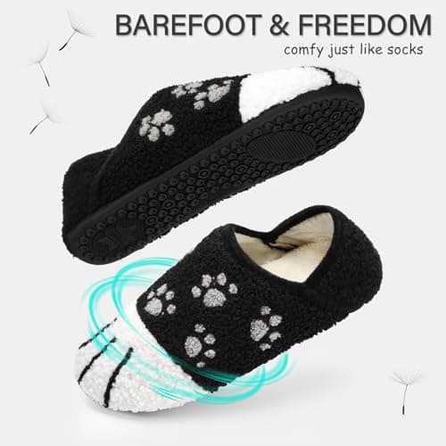 ATHMILE House Slippers for Women Men Indoor Barefoot Slippers Socks Furry Slip on House Shoes Cozy Comfy for Home Bedroom Travel - Thumbnail 3