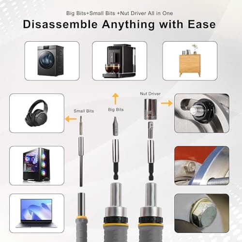 MULWARK Screwdriver Bit Set & Socket Kit, 77-Pieces Ratcheting Screwdriver Set with Case, 77 in 1 Multi Bit Screw Driver for Home DIY, Electronics, Car Emergency and Garage - Thumbnail 6