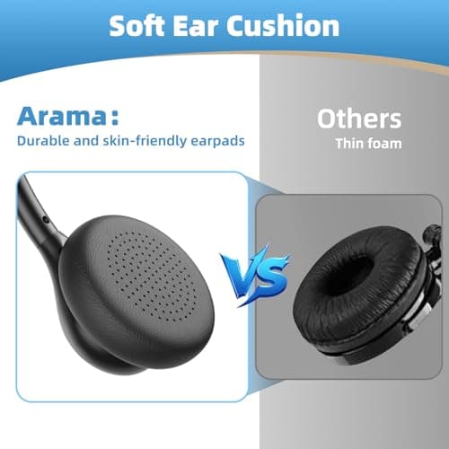 Arama Cordless Phone Headset for Landline Phone, 2.5mm Jack Telephone Headset with Noise-Cancelling Mic & Volume Control, Wired Headset Compatible with Panasonic AT&T Vtech Uniden - Thumbnail 4