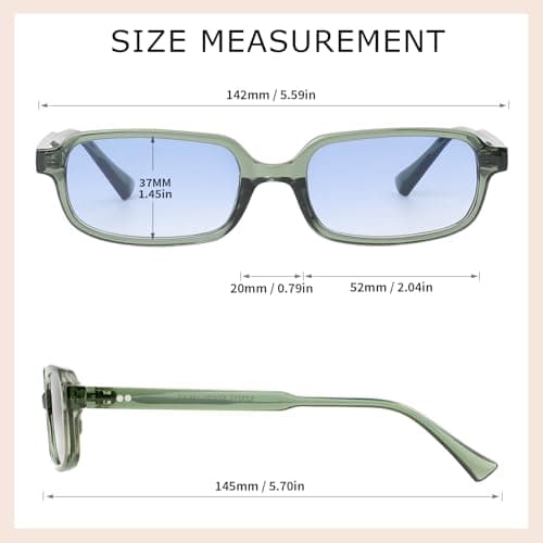 JOOX Retro Rectangle Sunglasses for Women Men Small 90s Style Vintage Trendy Narrow Rectangular Frame 2026 - Thumbnail 2