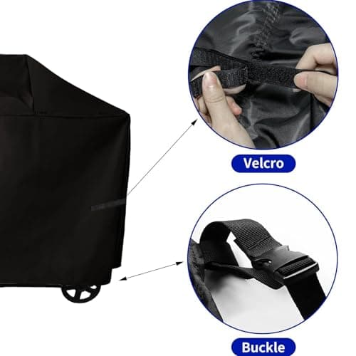 Fizentia Grill Cover for Traeger Grills,600D Waterproof Cover for Woodridge Electric Wood Pellet Grill and Smoker,Heavy Duty Outdoor Wood Pellet Smoker Covers for Woodridge (Large-50x27x46in) - Thumbnail 5