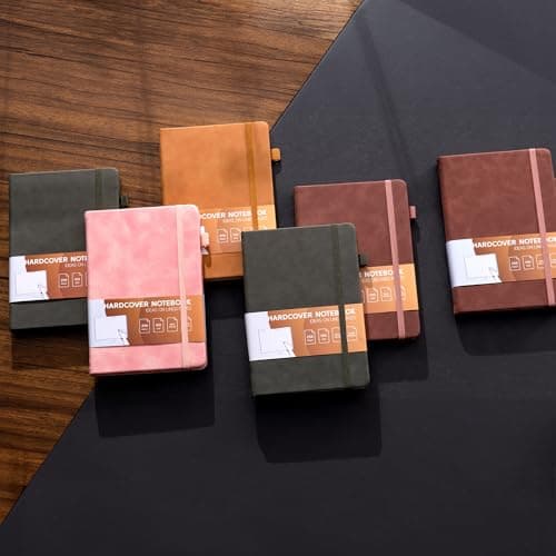 MINICAGIE Lined Journal for Women Men 256 Pages 100 Gsm Thick Textured Leather Journaling Notebooks for Writing A5 Wide Ruled Hardcover Notebook for Work School Note Taking, 5.7 x 8.3 In, Pink - Thumbnail 6