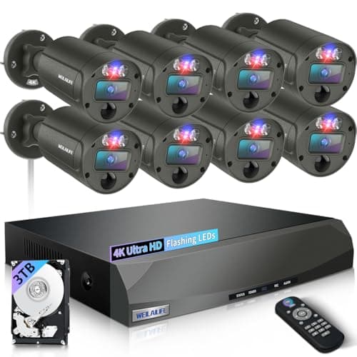 【2-Way Audio】 Outdoor Wired Security Camera System, Wired Cameras for Home Security, Home POE Video Surveillance Systems DVR Kits - Image 1