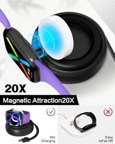 Jasput Retractable USB C Cable for Apple Watch Magnetic Charging Dock, Fast Charging Smart Magnetic Apple Watch Charger, for iWatch Ultra Series 10/Se/9/8/7/6/5/4/3/2/1 - Thumbnail 2