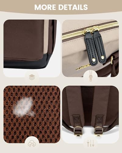LOVEVOOK Travel Laptop Backpack Women, 15.6 Inch Anti-theft Laptop Bag with USB Port, Fashion Waterproof Computer Backpacks Teacher Nurse Backpack Purse for College Work - Thumbnail 6