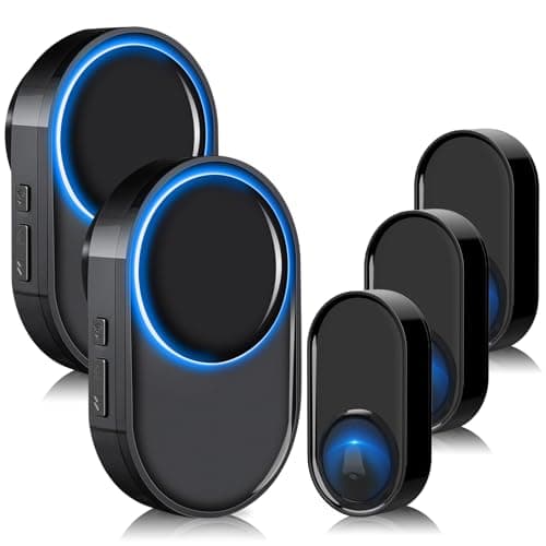 Wireless Doorbell, PHYSEN Wireless Doorbell for Classroom 3 Push Buttons 2 receivers, Operating at 1300 ft Range, 58 Melodies 5 Volume Levels & LED Flash, Waterproof Doorbell Chime Kits for Home - Image 1