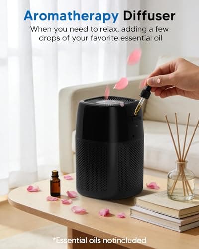 FancyBark ZQA-5000A Air Purifiers for Home Bedroom to 1600 Ft², H14 True HEPA Room Air Purifiers for Bedroom With Sleep Mode Light Mode & Aroma Function Air Cleaner Smoke Odor Dust Pollen Pet Dander - Thumbnail 2
