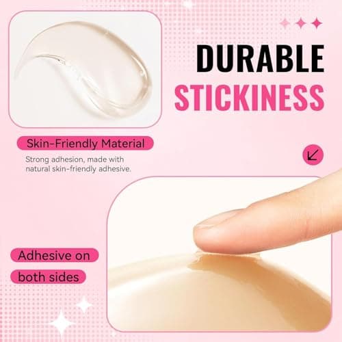 Dandelion Pact Double Sided Sticky Bra Inserts, Invisible Push Up Sticky Bra Pads for Large Breasts, Stick on Bra for Bikini Swimsuits (Medium, Light Beige) - Thumbnail 4