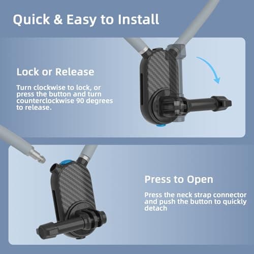 Jishane Neck Mount for Action Camera with Air Cushion, GoPro Mounts with Adjustable Strap, Compatible with Action Camera Accessories for Insta 360 X5 GoPro Hero 13/12/11/10 DJI OSMO Nano/Action 6 - Thumbnail 4