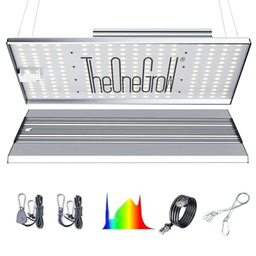 TheOneGrow MA1200 Grow Light Full Spectrum, 120 Watt Dimmable Plant Light Panel, LED Grow Light for Seed Starting Vegetables Bloom, Hanging Growing Lamp for 2x2/3x3 Grow Tent