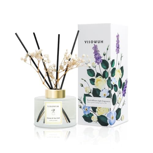 YISOWUH Reed Diffuser Set,5.07 fl oz (150 ml) - Ocean & Sea Salt Oil Diffusers with 8 Reed Sticks,Home Fragrance Reed Diffuser for Bathroom Shelf Decor - Image 1