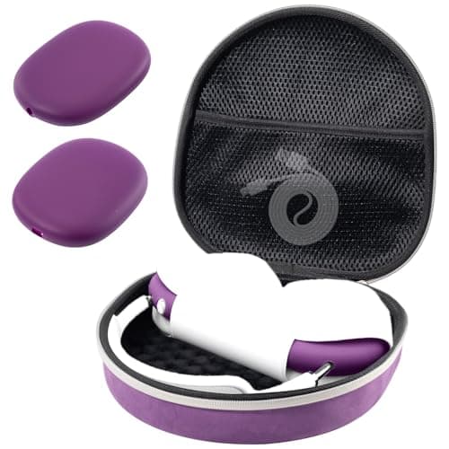 ProCase Hard Case for Apple AirPods Max & AirPods Max 2, Travel Protective Carrying Case with Silicone Ear Cushion Covers, Shockproof EVA Shell with Soft Lining & Accessory Pocket - Purple - Image 1