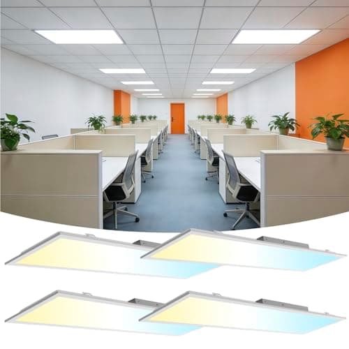CLLIGHTING 2x4 LED Flat Panel Light 4 Pack, Drop Ceiling Light for Office, Dimmable LED Ceiling Light, Selectable 30W/40W/50W/60W/72W, 3000K/3500K/4000K/5000K/6300K, ETL Listed, 5-Year Warranty