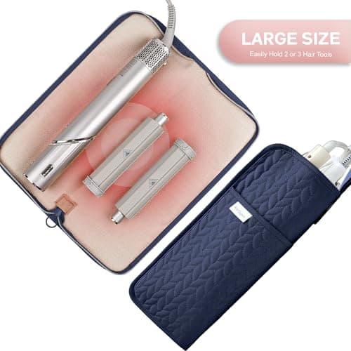 KarSyon Hot Tools Organizer Heat Resistant Mat Case Hair Tools Holder Travel Bag Portable Hair Styling Tools Cover Pouch for Curling Iron,Flat Iron,Hair Straightener (Blue) - Thumbnail 3