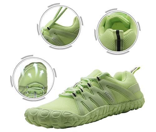 Weweya Women's Barefoot Shoes Cross Training Minimalist Running Zero Drop Boxing Kickboxing Arch Support Outdoor Yoga Hiking Trekking Camping Green US Size 10 - Thumbnail 2