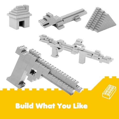 Lekebaby Classic Building Bricks, 200 Piece 2x4 Building Blocks STEM Creative Building Toys Compatible with All Major Brands, Educational Toy for Boys Girls 6 Years Old and Up(2x4 Light Gray) - Thumbnail 3
