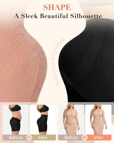 Everyday Shapewear Tummy Control Shorts for Women High Waist Seamless Body Shaper Butt Lifting Panties Thigh Slimmer Stomach Shapewear Under Dress - Thumbnail 5