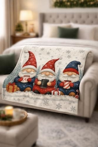 Carastora Christmas Gingerbread Man Flannel Holiday Blanket Measures 40x50in, is Warm and Lightweight, and is Suitable for Home Decoration in The Living Room and Bedroom, as Well as a - Thumbnail 5
