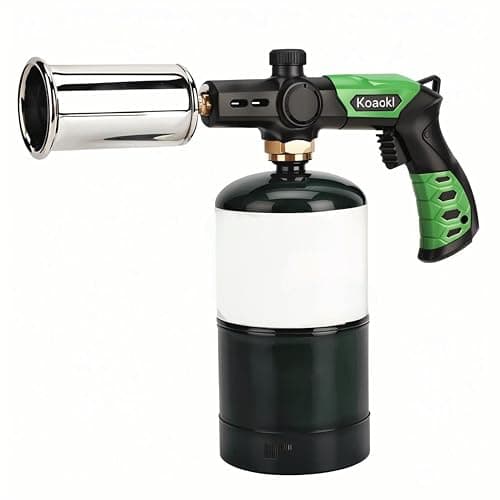 KOACKL Propane Torch Head, Kitchen Blow Torch Gun, Campfire Charcoal Starter, Grill Torch with Igniter, Adjustable Flame for Cooking, Soldering(Propane Tank Not Included) - Image 1