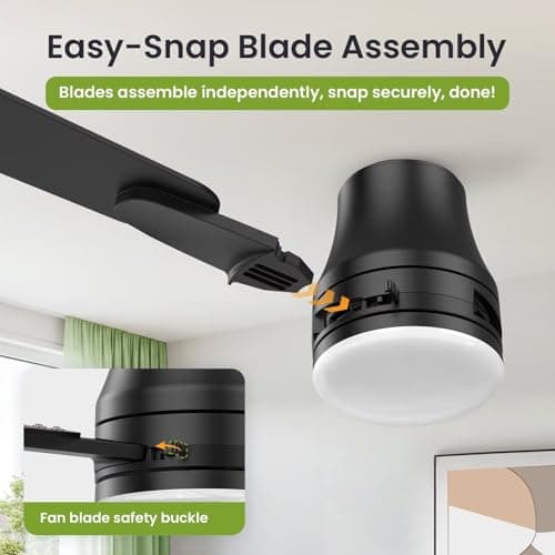 OSTIVE Ceiling Fans with Lights and Remote: 42 Inch Modern Ceiling Fan, Low Profile Flush Mount, Quiet Reversible DC Motor & 3CCT Dimmable LED for Bedroom Living Room Kitchen Indoor Outdoor (Black) - Thumbnail 6