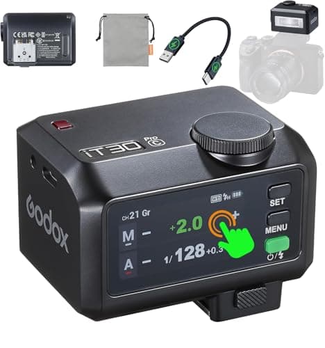 Godox iT30 Pro C Mini Flash for Canon Camera, TTL Auto-Exposure, 2.4G Wireless X System, HSS 1/8000s, 2.8" Full-Color Touchscreen, Built-in Diffuser, Lithium Battery with Wireless Flash Trigger