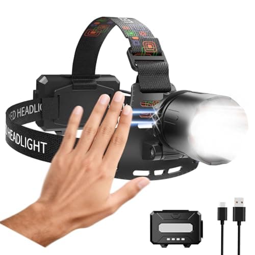 VOLISABER Headlamp Rechargeable with Dual Color Light & Motion Sensor, 1000 Lumen Super Bright Headlamp Flashlight, IPX6 Waterproof Head Light for Forehead for Camping Cycling - Image 1