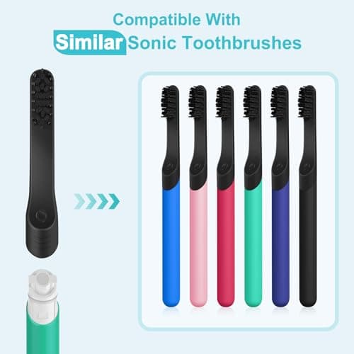 Toothbrush Replacement Heads Compatible with Quip Sonic Toothbrushes - Adult Refill Electric Toothbrush Heads, Black, Pack of 4 - Thumbnail 5