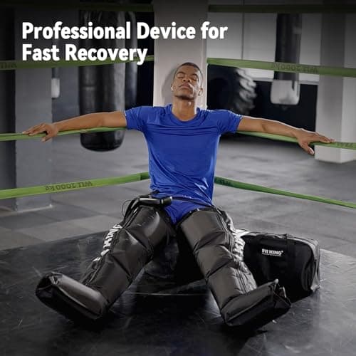 FIT KING Air Compression Recovery System,Dynamic Pressure for Circulation Improvement and Fast Recovery,Sequential Massage Boots for Athletes (Medium) - Thumbnail 2