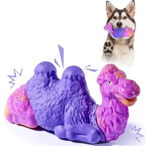 Tough Dog Toys for Aggressive Chewers, Durable Indestructible Nylon Dog Chew Toys for Large Medium Small Breeds, Squeaky Chew Toy for Puppy Teething, Interactive Dogs Toy Keep Them Busy (Wood Flavor)