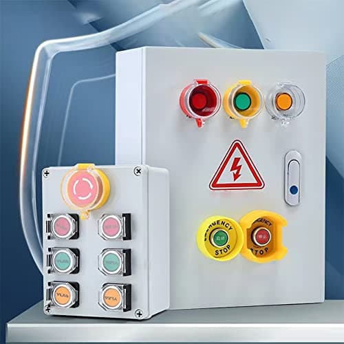 22mm Momentary Push Button Switch Red Green Yellow Start Stop Button Switch 1NO 1NC SPST Industrial Control Switch for Machinery Panel Car Boat RV - Thumbnail 6