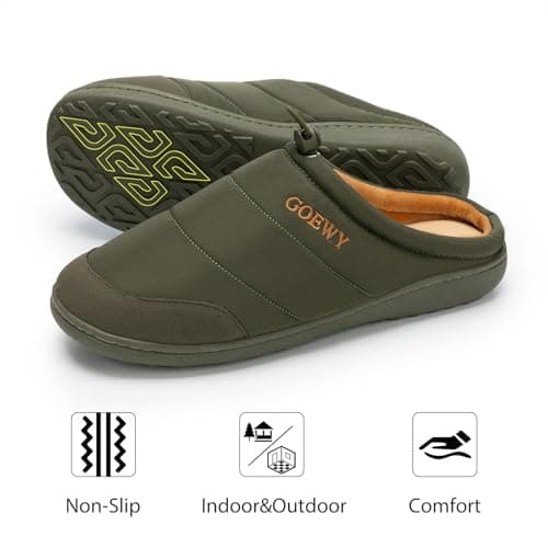 GOEWY Two-Tone Mens Slippers,Indoor and Outdoor House Shoes with Memory Foam,Anti-Slip Bedroom Slippers as Gifts for Mens Him Dad Husband boyfriend - Thumbnail 4