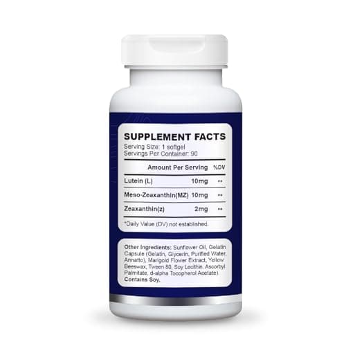 Herbal Bee Eye Supplement - Lutein 10mg, Meso-Zeaxanthin 10mg, Zeaxanthin 2mg - Eye Vitamins Supports Vision, Blue Light Protection & Macular Health - Natural Antioxidant Formula | 90 Softgels - Thumbnail 2