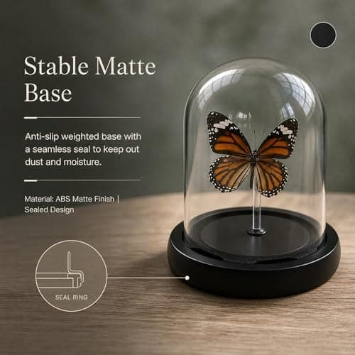 Real Taxidermy Butterfly Specimen Shadow Box, Butterfly Gifts for Women Girls with Glass Cover, Butterfly Decor for Bedroom Office Living Room Desk， Danaus genutia - Thumbnail 3